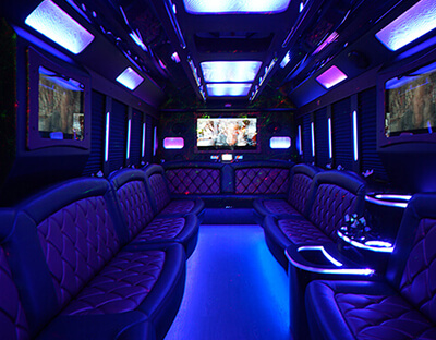 built-in bar in a bus